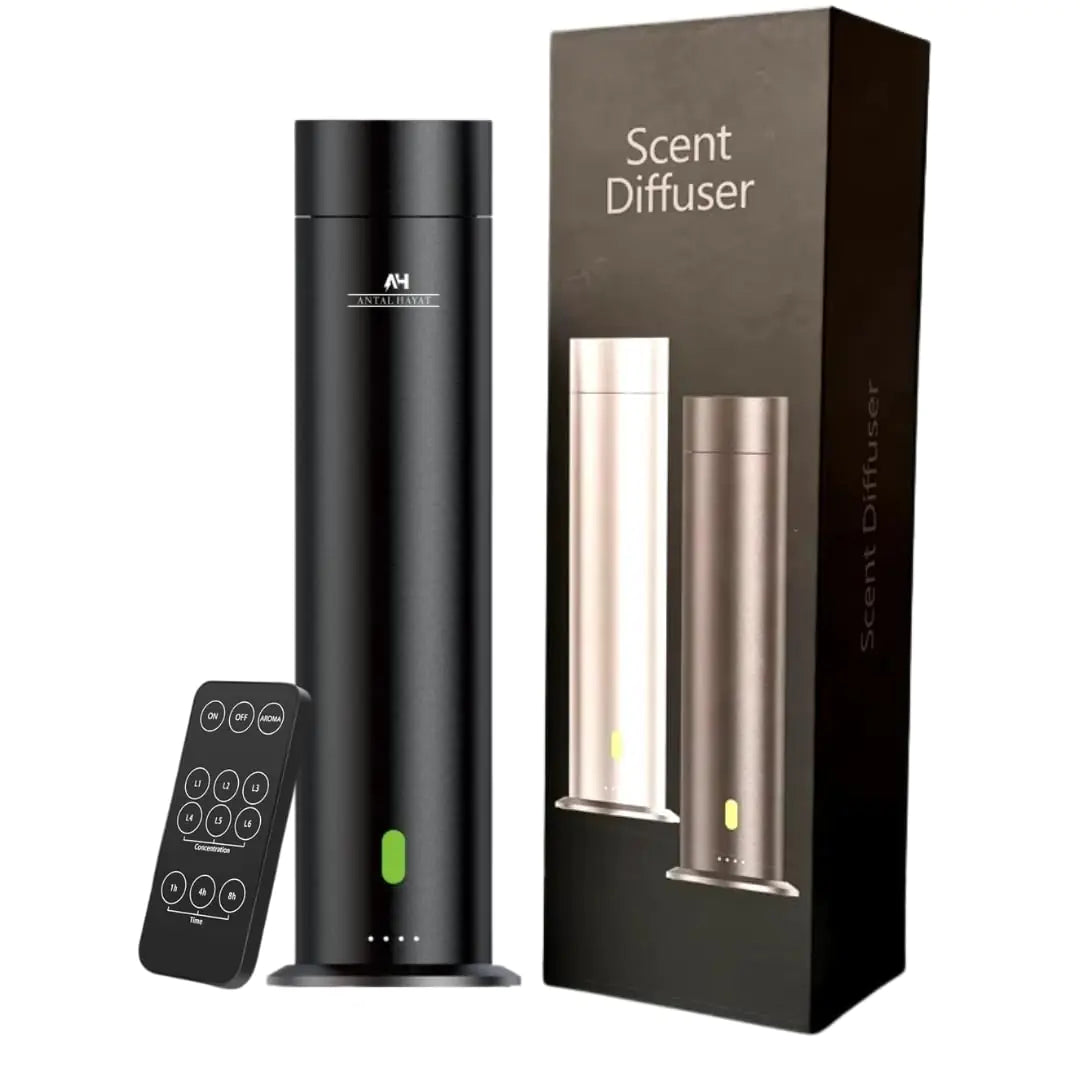 Waterless Essential Oil Diffuser - Home Luxury Scent Diffuser - Remote Control Antal Hayat Cordless Rechargeable Diffuser - 5000 sq. ft Coverage - Essential Oil Diffuser App Control Rechargeable